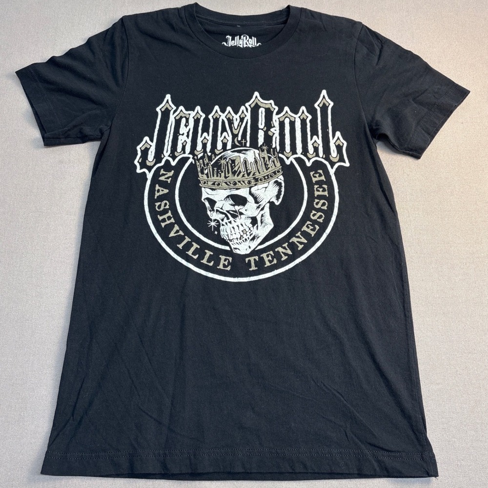 Jelly Roll Nashville Tennessee Skull Graphic T-Shirt Mens Medium Black 2023